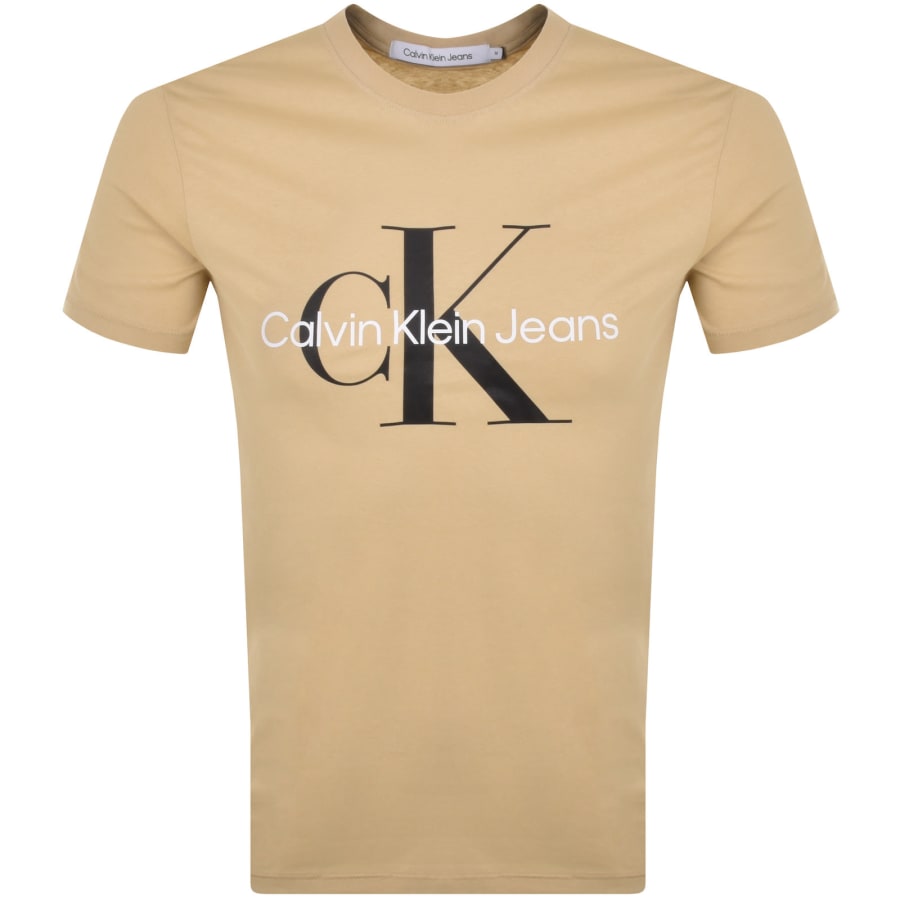 Calvin Klein Jeans Monogram Logo T Shirt Khaki | Mainline